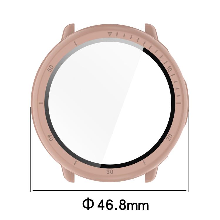 For Amazfit Active 2 A2437 Tempered Film Integrated PC Watch Protective Case(Cherry Pink) - Watch Cases by PMC TechLife | Online Shopping South Africa | PMC TechLife | Buy Now Pay Later Mobicred