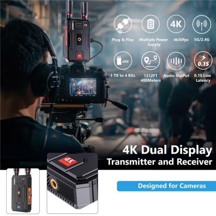 VRRIIS 097PRO Outdoor Live Streaming Audio Video Wireless Transmitter Receiver 4K HD Extender, Plug:US Plug - Adapter by PMc TechLife | Online Shopping South Africa | PMc TechLife | Buy Now Pay Later Mobicred
