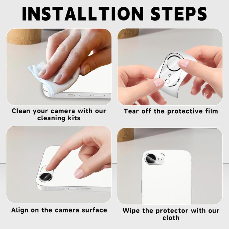 For iPhone 16e Kalebol Transparent One Piece Lens Protection Film - free shipping - PMc TechLife - Order now!