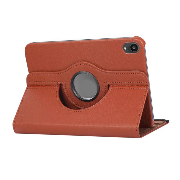 For iPad mini 2024 / mini 6 ENKAY 360 Degree Rotation Litchi Leather Smart Tablet Case(Brown) - free shipping - PMc TechLife - Order now!