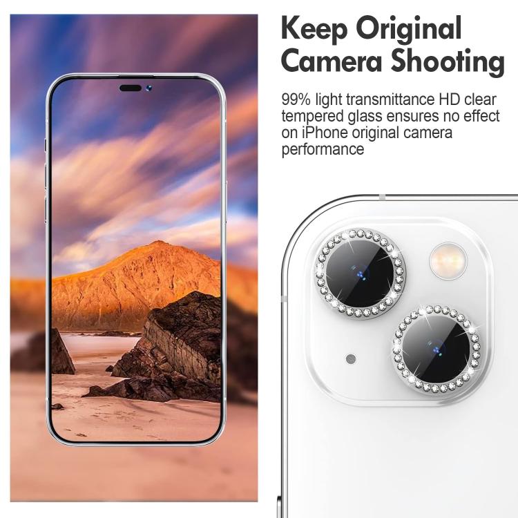 For iPhone 16e Kalebol Individual Camera Lens Diamond Ring Protector(Silver) - free shipping - PMc TechLife - Order now!