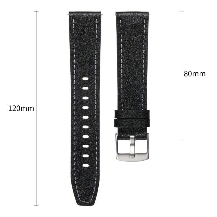 18mm Push Button Silver Steel Buckle Genuine Leather Watch Band(Purple) - free shipping - PMC TechLife - Order now!