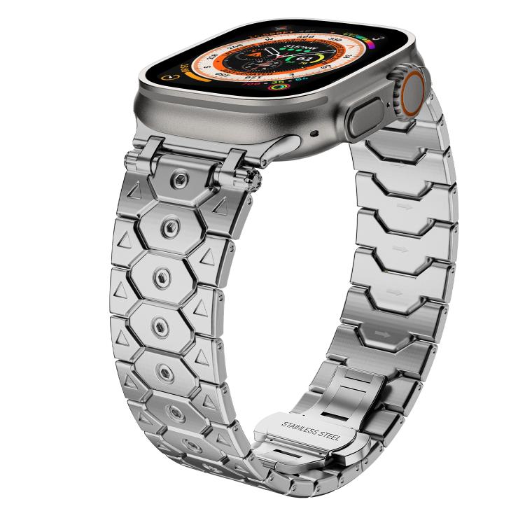 For Apple Watch 46mm / 49mm / 45mm / 44mm Octagonal Stainless Steel  Watch(Silver) - free shipping - PMC TechLife - Order now!