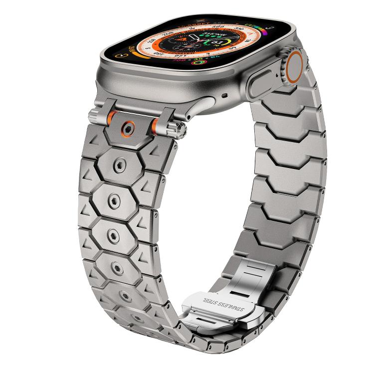 For Apple Watch 46mm / 49mm / 45mm / 44mm Octagonal Stainless Steel  Watch(Titanium) - free shipping - PMC TechLife - Order now!