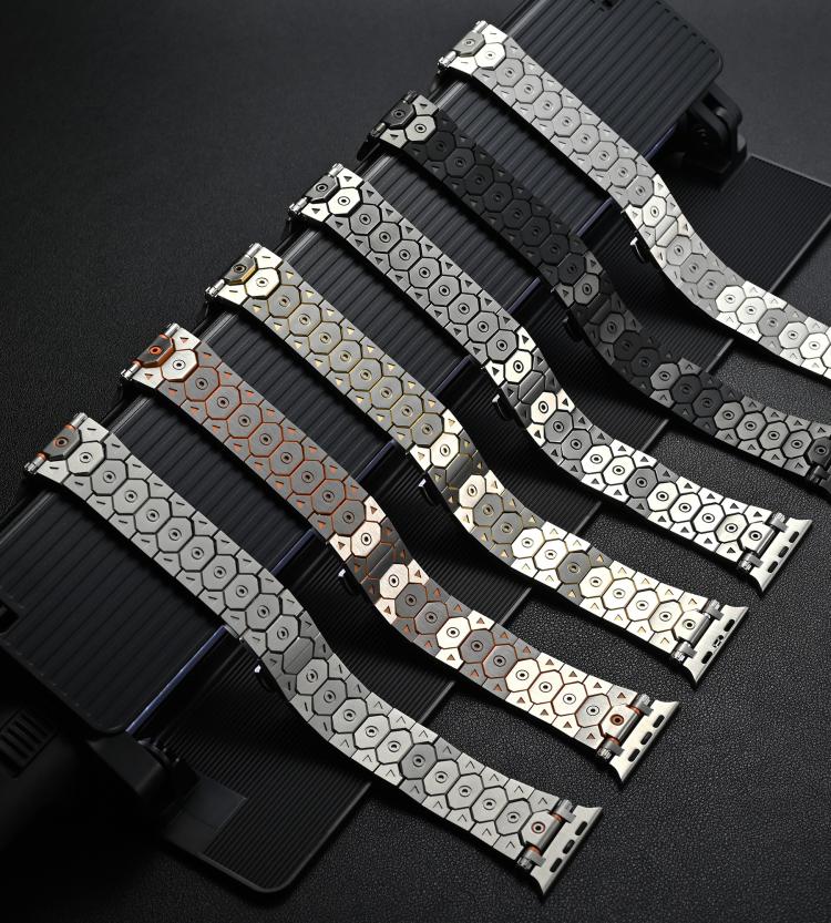 For Apple Watch 46mm / 49mm / 45mm / 44mm Octagonal Stainless Steel  Watch(Titanium) - free shipping - PMC TechLife - Order now!