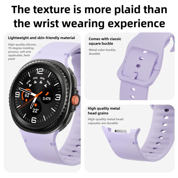 For Samsung Galaxy Watch8 / Watch8 Classic Solid Color Stitched Silicone Watch Band, Size:M(Black) - free shipping - PMC TechLife - Order now!