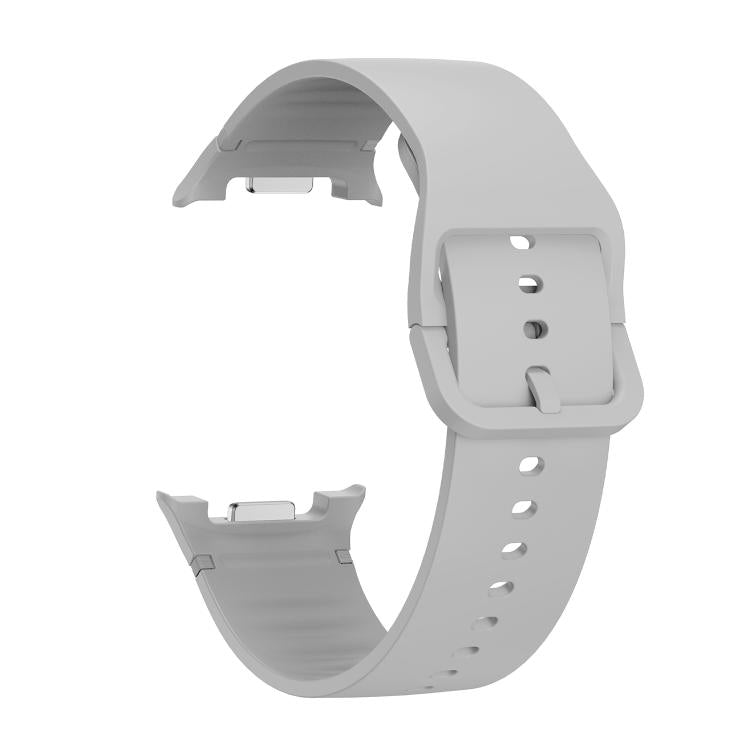 For Samsung Galaxy Watch8 40mm Diamond Bezel and Solid Color Stitched Silicone Watch Band(Gray Black) - free shipping - PMC TechLife - Order now!