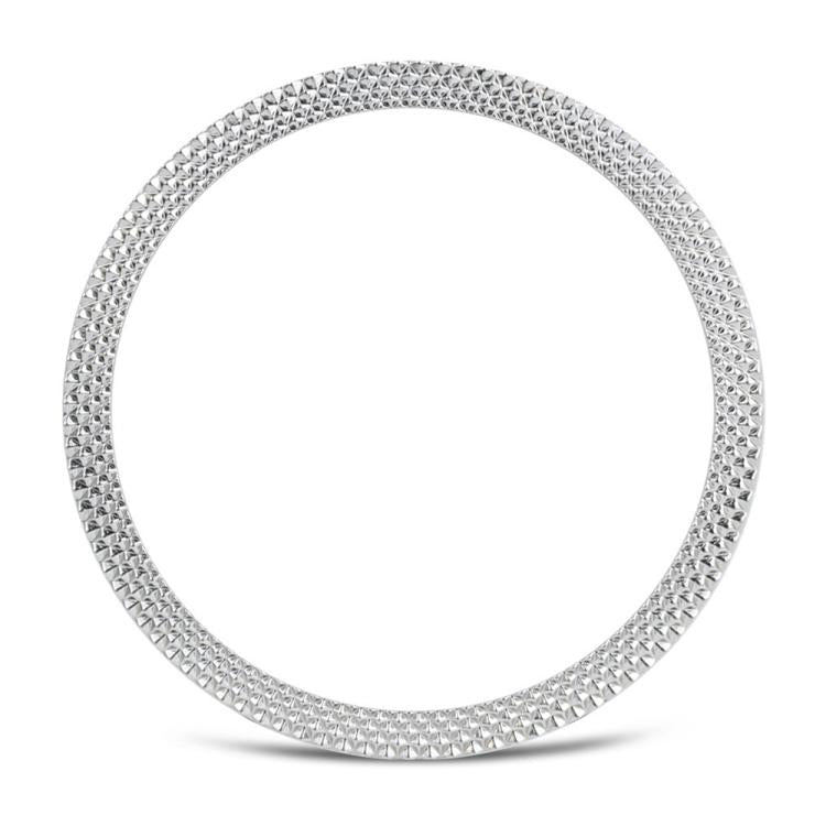 For Samsung Galaxy Watch8 44mm Rhombic Texture Bezel and Solid Color Stitched Silicone Watch Band(Starlight Silver) - free shipping - PMC TechLife - Order now!