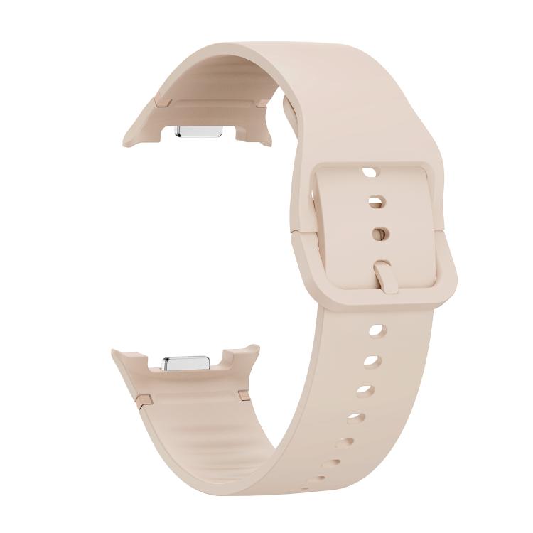For Samsung Galaxy Watch8 40mm Rhombic Texture Bezel and Solid Color Stitched Silicone Watch Band(Starlight Silver) - free shipping - PMC TechLife - Order now!