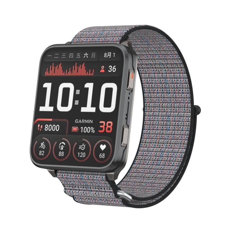 For Garmin Venu X1 Two Section Metal Ring Nylon Hook and Loop Fastener Watch Band(Lava) - free shipping - PMC TechLife - Order now!