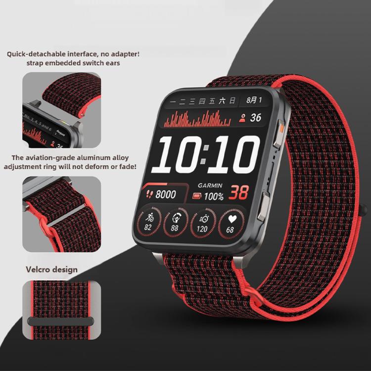 For Garmin Venu X1 Two Section Metal Ring Nylon Hook and Loop Fastener Watch Band(Camel) - free shipping - PMC TechLife - Order now!