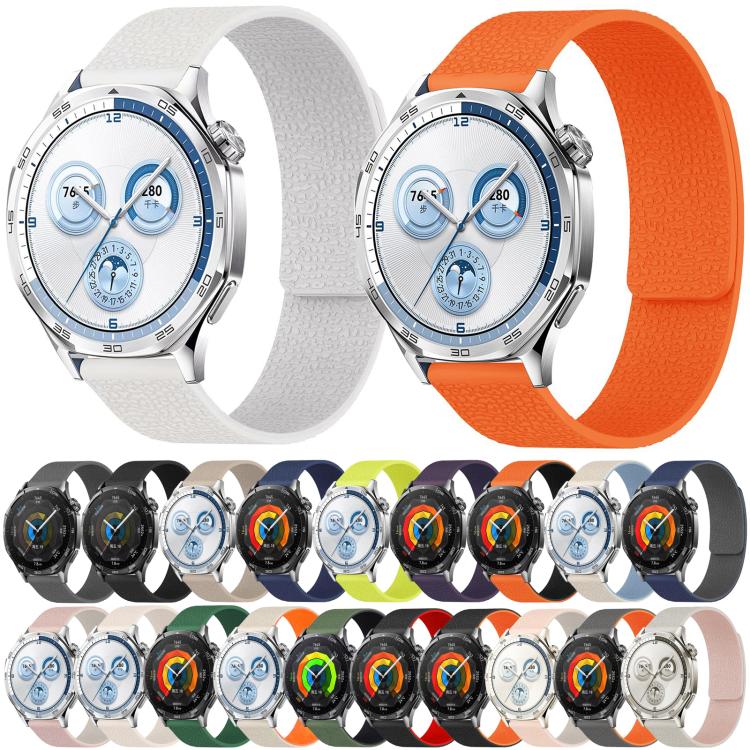 20mm Lychee Texture Soft Magnetic Silicone Watch Band(Gray) - free shipping - PMC TechLife - Order now!