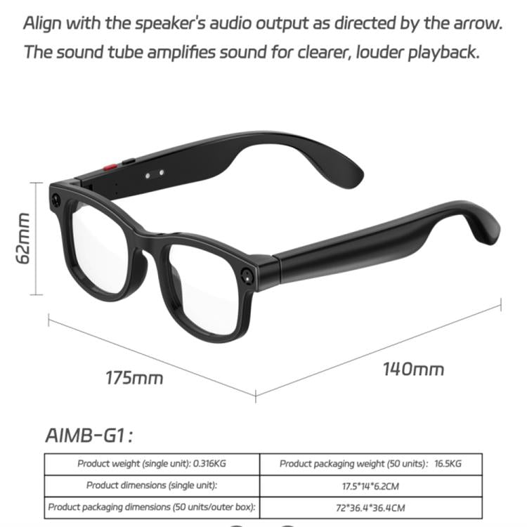 G1 Smart Glasses, Support AI Translation / Take Photos / AI Conversation(Black) - free shipping - PMC TechLife - Order now!