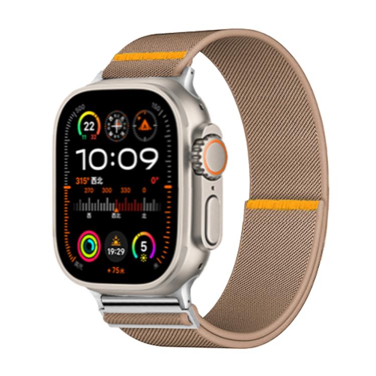 For Apple Watch 46mm / 49mm / 45mm / 44mm Adjustable Single Loop Elastic Nylon Watch Band(Milk Tea) - free shipping - PMC TechLife - Order now!