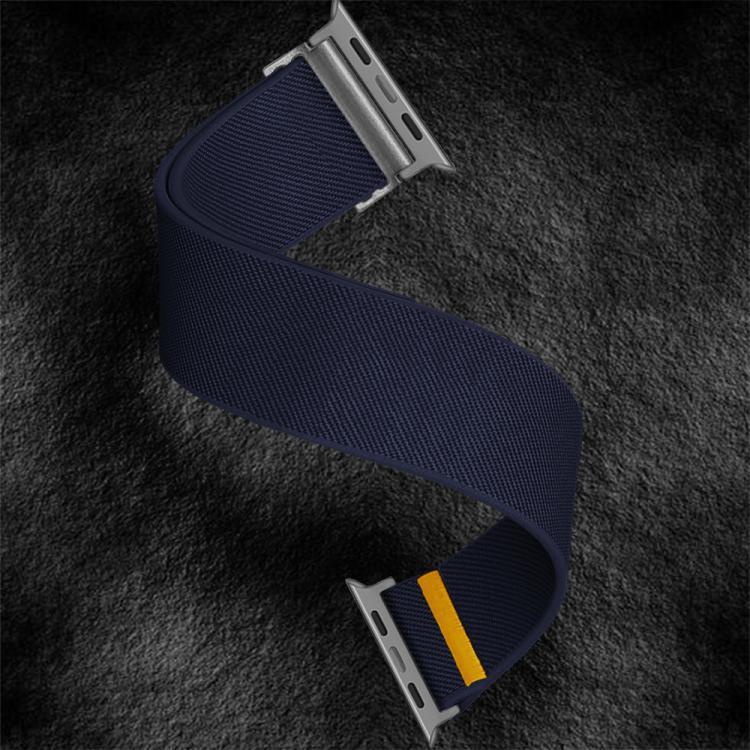 For Apple Watch 46mm / 49mm / 45mm / 44mm Adjustable Single Loop Elastic Nylon Watch Band(Dark Blue) - free shipping - PMC TechLife - Order now!