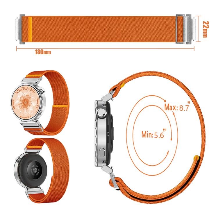 18mm Adjustable Single Loop Elastic Nylon Watch Band(Orange) - free shipping - PMC TechLife - Order now!