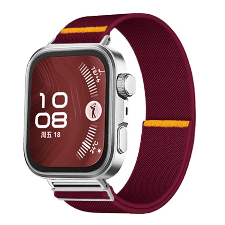 For Huawei Watch Fit3 / Fit4 / Fit4 Pro Adjustable Single Loop Elastic Nylon Watch Band(Wine Red) - free shipping - PMC TechLife - Order now!