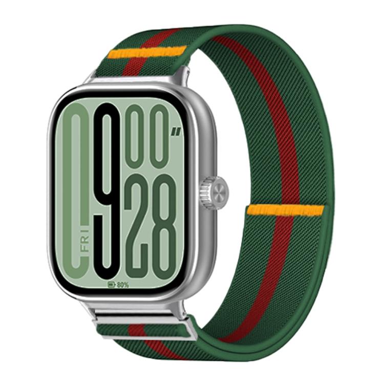 For Xiaomi Smart Band 9 Pro / Redmi Watch 5 Adjustable Single Loop Elastic Nylon Watch Band(Green Red) - free shipping - PMC TechLife - Order now!