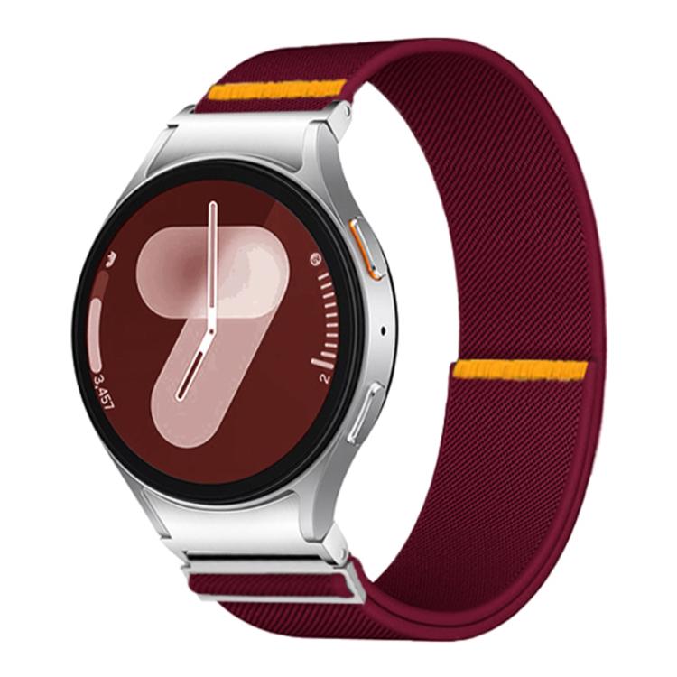 For Samsung Galaxy Watch FE / 7 / 6 / 5 / 4 Adjustable Single Loop Elastic Nylon Watch Band(Wine Red) - free shipping - PMC TechLife - Order now!