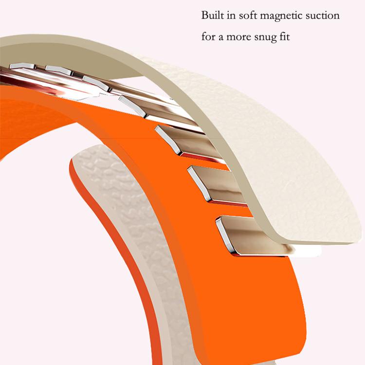 For Samsung Galaxy Watch8 / 8 Classic Lychee Texture Soft Magnetic Silicone Watch Band(White Blue) - free shipping - PMC TechLife - Order now!