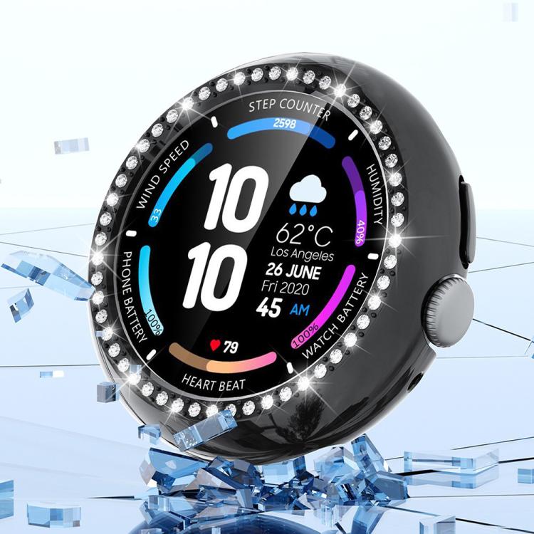 For Google Pixel Watch4 41mm Single Row Diamond Hollow PC Watch Protective Cover(Black) - free shipping - PMC TechLife - Order now!