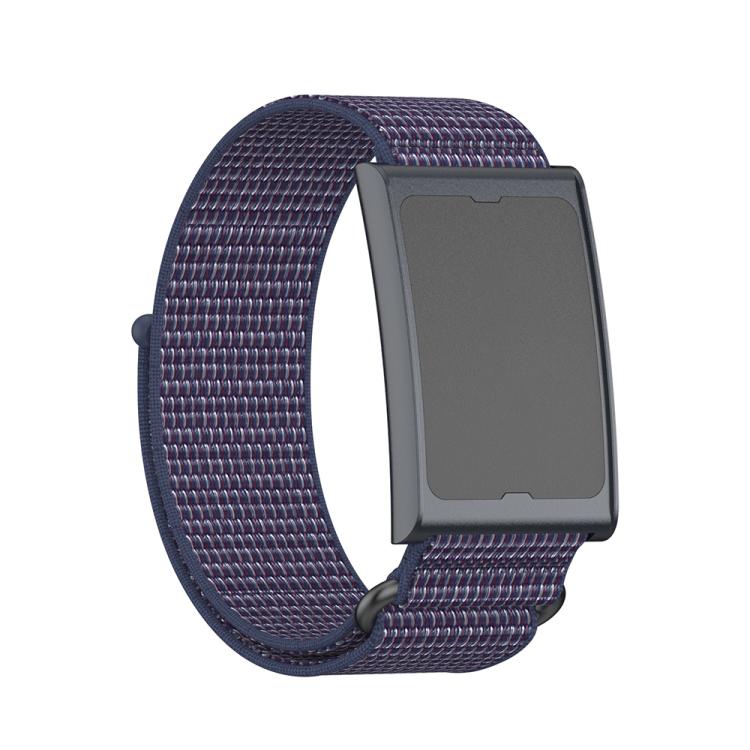 For Amazfit Helio Strap Metal Ring Two Sections Nylon Hook and Loop Fastener Watch Band(Indigo) - free shipping - PMC TechLife - Order now!