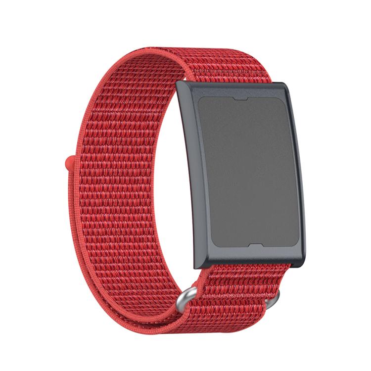 For Amazfit Helio Strap Metal Ring Two Sections Nylon Hook and Loop Fastener Watch Band(Red) - free shipping - PMC TechLife - Order now!