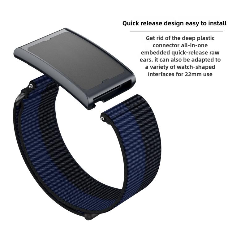 For Amazfit Helio Strap Metal Ring Two Sections Nylon Hook and Loop Fastener Watch Band(Brown) - free shipping - PMC TechLife - Order now!