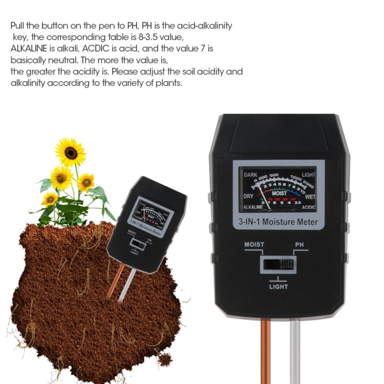 RZ97 Mini Soil PH Moisture Humidity Measuring PH Meter Soil Moisture Monitor Hygrometer Gardening Plant Farming Moisture Tester - PH & Moisture Meter by PMC Jewellery | Online Shopping South Africa | PMC Jewellery | Buy Now Pay Later Mobicred