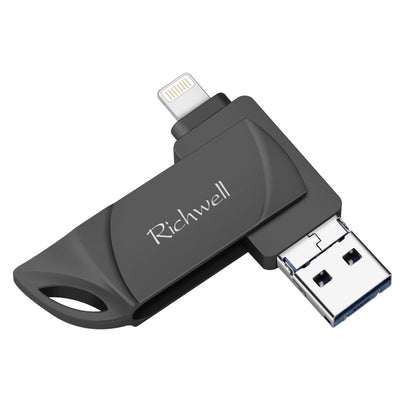 Richwell  DXZ128 USB Flash Disk 128G 3 in 1 Micro USB + 8 Pin + USB 3.0 Compatible IPhone & IOS(Black) - U Disk & Card Reader by Richwell | Online Shopping South Africa | PMC Jewellery | Buy Now Pay Later Mobicred