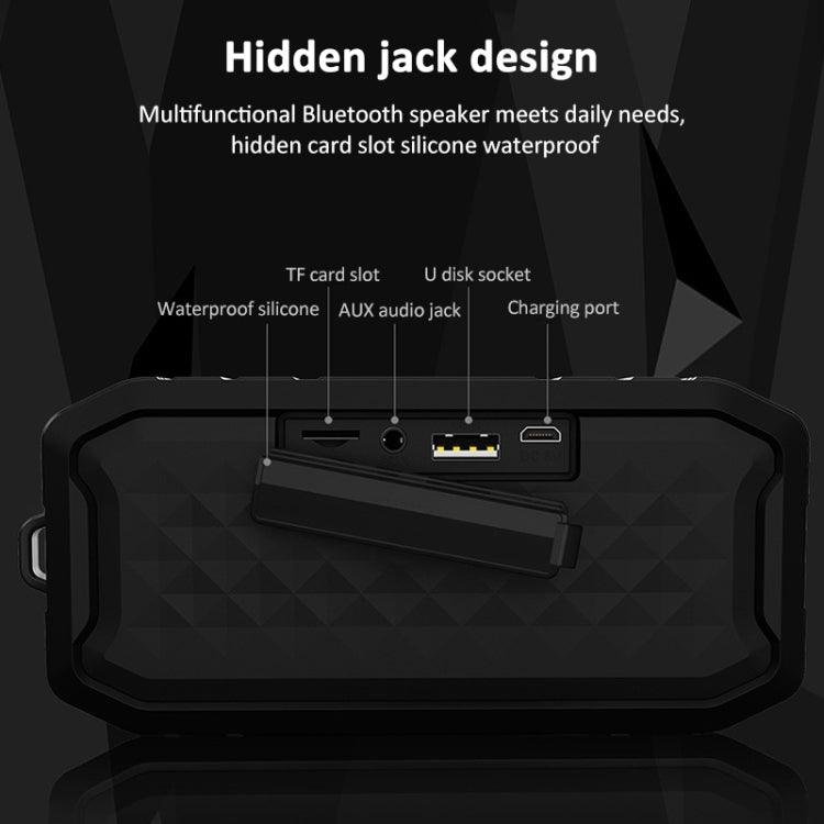 M3 Wireless Bluetooth Speakers Waterproof Portable Outdoor Loudspeaker Mini Box Speaker Support FM & TF & U Disk(Black) - Waterproof Speaker by PMC Jewellery | Online Shopping South Africa | PMC Jewellery | Buy Now Pay Later Mobicred