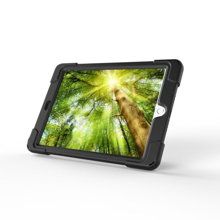 For Galaxy  Tab A 10.5 T590/T595 360 Degree Rotation PC + Silicone Protective Case with Holder & Hand-strap(Black) - Tab A 10.5 by PMC TechLife | Online Shopping South Africa | PMC TechLife