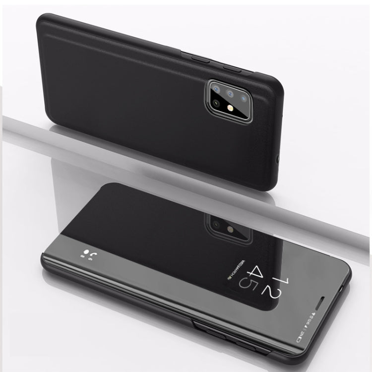 For Galaxy A31 Plated Mirror Horizontal Flip Leather Case with Holder(Black) - Galaxy Phone Cases by PMC TechLife | Online Shopping South Africa | PMC TechLife