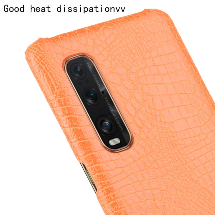 For Oppo Find X2 Pro Shockproof Crocodile Texture PC + PU Case(Orange) - OPPO Cases by PMC Jewellery | Online Shopping South Africa | PMC Jewellery | Buy Now Pay Later Mobicred