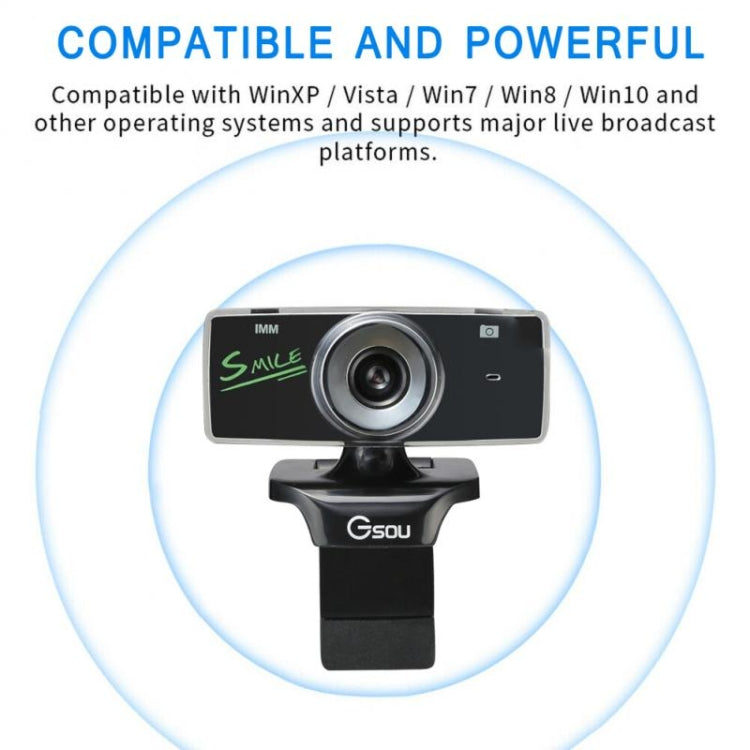 Gsou B18S HD Webcam Built-in Microphone Smart Web Camera USB Streaming Live Camera With Noise Cancellation - HD Camera by Gsou | Online Shopping South Africa | PMC Jewellery | Buy Now Pay Later Mobicred