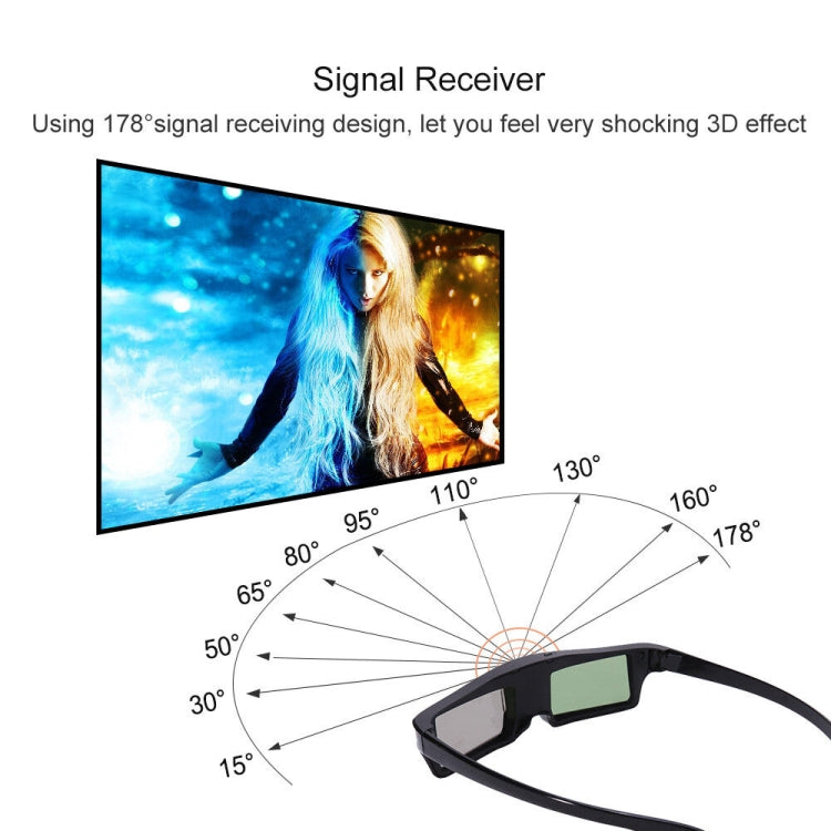 3D DLP-Link active glasses eyewear for BenQ Z4/H1/G1/P1 LG,NUTS,Acer,Optoma DLP-LINK projectors - VR Headset by PMC Jewellery | Online Shopping South Africa | PMC Jewellery | Buy Now Pay Later Mobicred