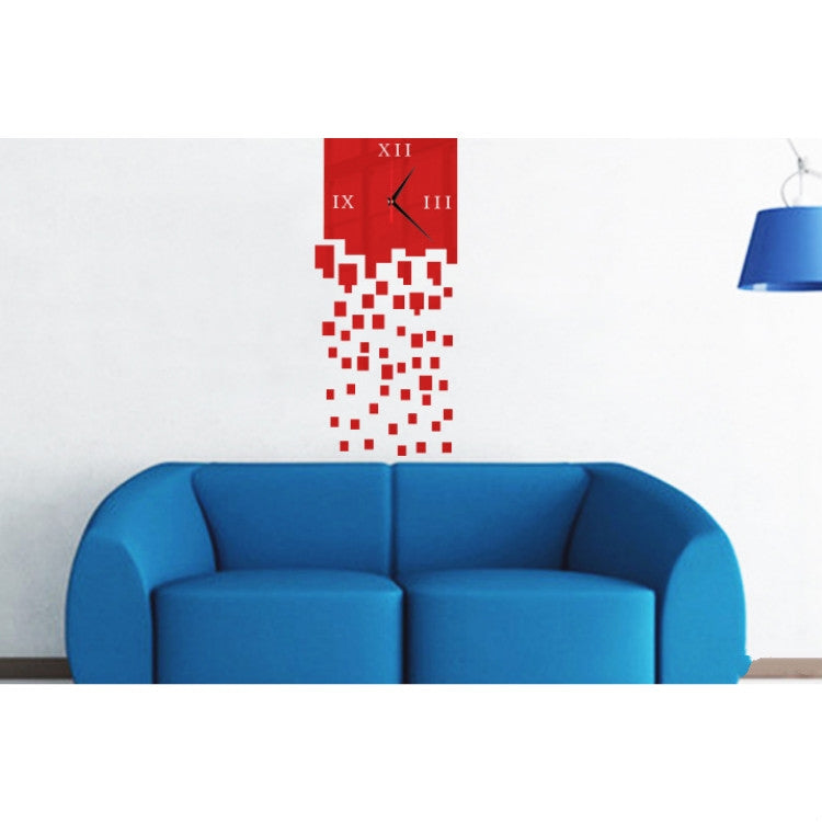 Mirror Clock Personality Wall Clock Three-dimensional Wall Decoration Mosaic Wall Clock(Red) - Wall Clock by PMc TechLife | Online Shopping South Africa | PMc TechLife | Buy Now Pay Later Mobicred