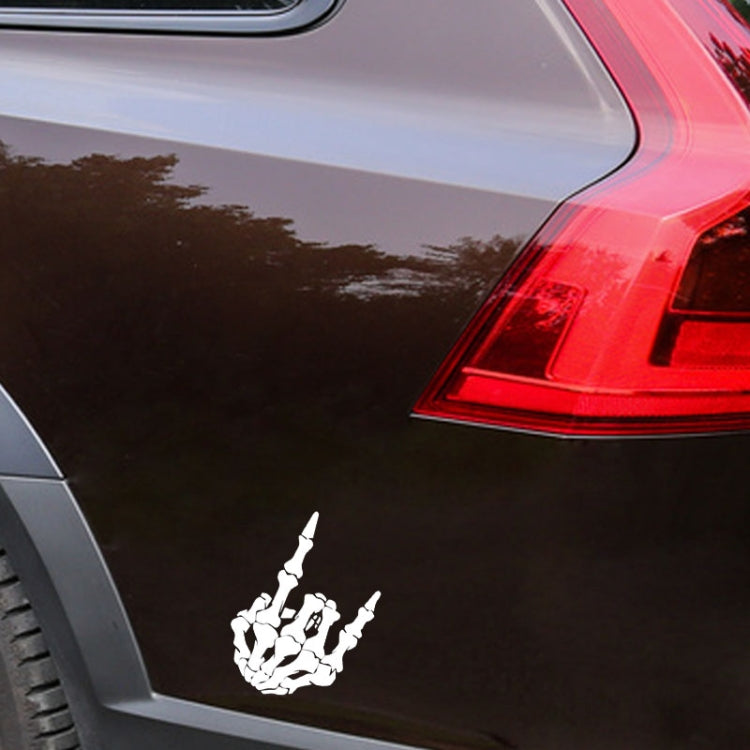 10 PCS QYPF Skull Finger Pattern Car Sticker Vinyl Decoration, Size: 15x9cm(Silver) - Decorative Sticker by PMC Jewellery | Online Shopping South Africa | PMC Jewellery | Buy Now Pay Later Mobicred
