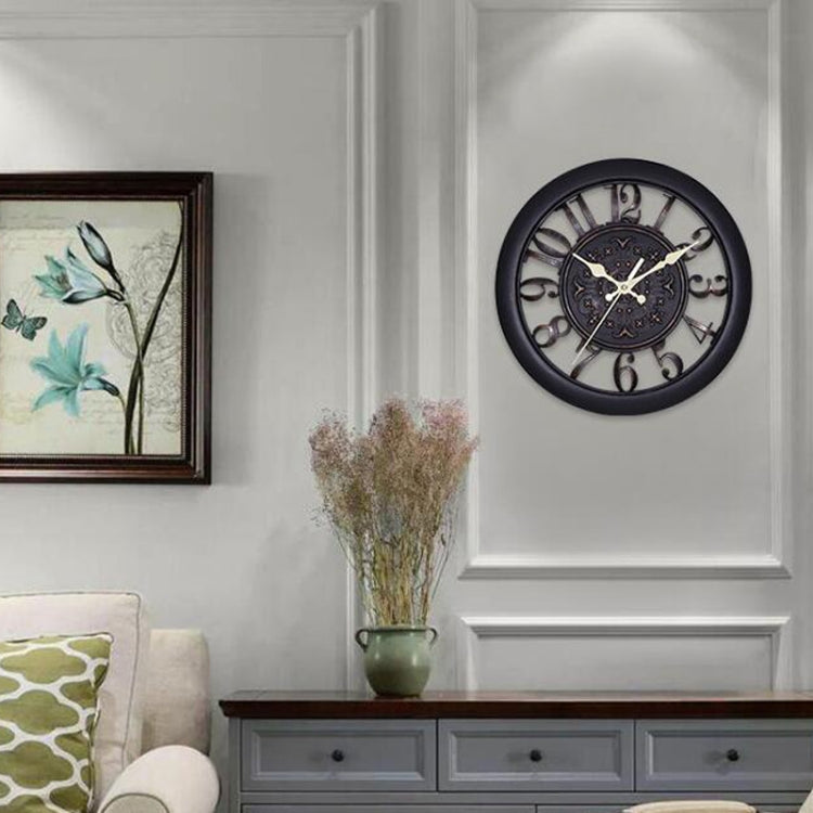 Home Round Retro Living Room Quartz Wall Clock(Antique Silver) - Wall Clock by PMc TechLife | Online Shopping South Africa | PMc TechLife | Buy Now Pay Later Mobicred