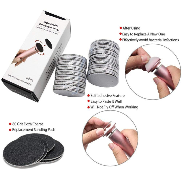 60 PCS Replacement Sandpaper Disk for Electric Foot Polisher, Specification:80 Mesh(Medium Sand) - Grinding Tools & Accessories by PMC TechLife | Online Shopping South Africa | PMC TechLife | Buy Now Pay Later Mobicred