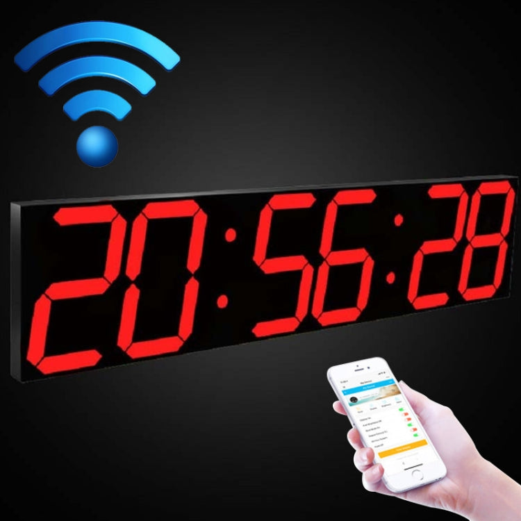 Creative LED Digital Wall Clock Multi-function WIFI Clock, Style:6 Bit Sealed Box WIFI(Red) - Wall Clock by PMc TechLife | Online Shopping South Africa | PMc TechLife | Buy Now Pay Later Mobicred