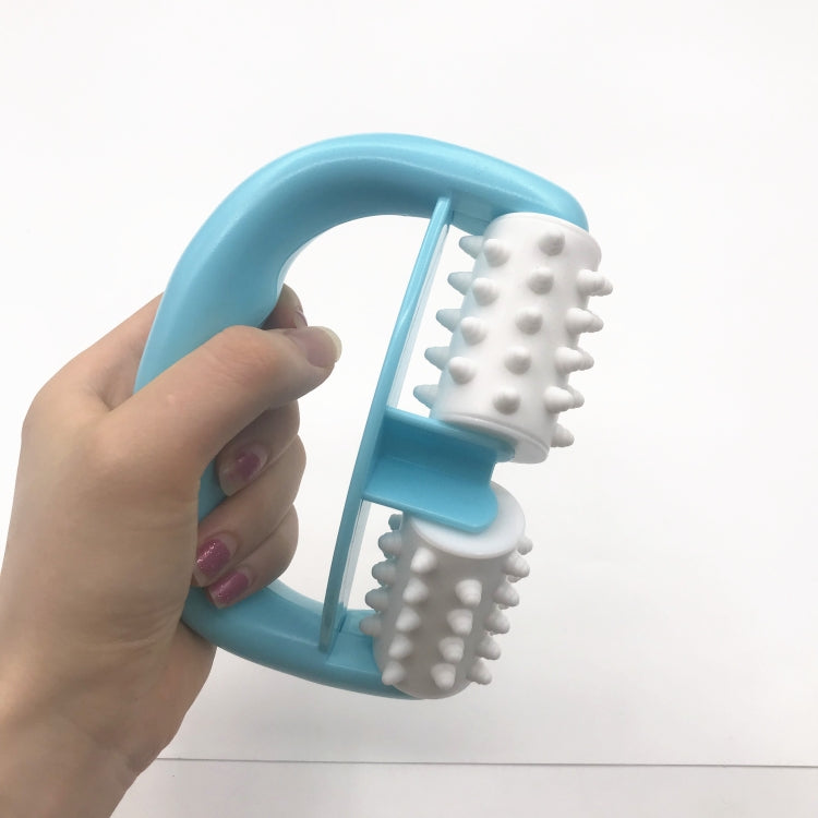 T9142 Plastic Manual Two-wheel Massager Round Handle Massager(Blue) - free shipping - PMC TechLife - Order now!