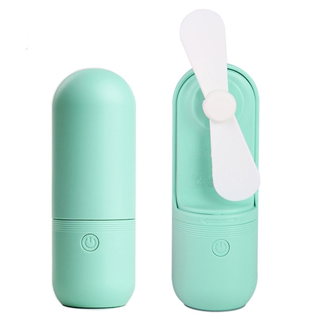 USB Charging Handheld Mini Folding Fan Desktop Fan(Green) - Electric Fans by PMC TechLife | Online Shopping South Africa | PMC TechLife | Buy Now Pay Later Mobicred