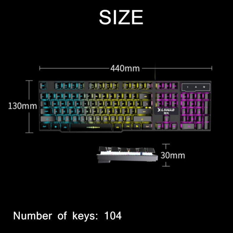 X-L SWAB GX50 Computer Manipulator Feel Wired Keyboard, Colour:Black No Light - Wired Keyboard by X-L SWAB | Online Shopping South Africa | PMC Jewellery | Buy Now Pay Later Mobicred