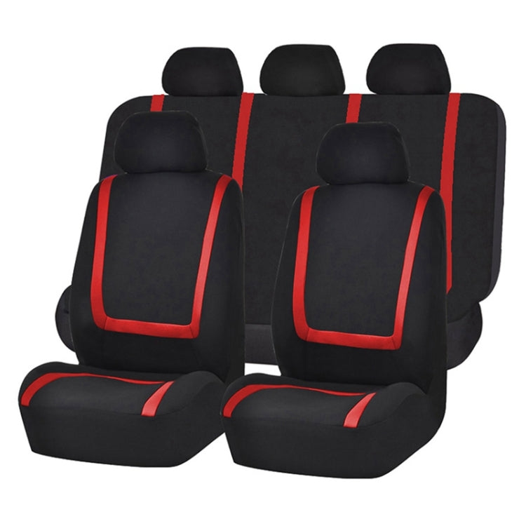 Universal Car Seat Cover Polyester Fabric Automobile Seat Covers Car Seat Cover Vehicle Seat Protector Interior Accessories 4pcs Set Red - Seat Accessories by PMC Jewellery | Online Shopping South Africa | PMC Jewellery | Buy Now Pay Later Mobicred