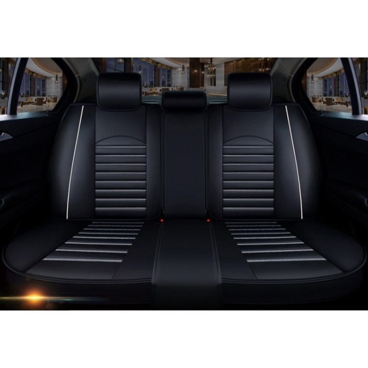 Universal PU Leather Car Seat Cover Black White - Seat Accessories by PMC TechLife | Online Shopping South Africa | PMC TechLife | Buy Now Pay Later Mobicred