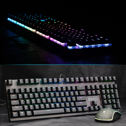 Rapoo V700RGB 104 Keys USB Wired Game Computer without Punching Mechanical Keyboard(Tea Shaft) - Wired Keyboard by Rapoo | Online Shopping South Africa | PMC Jewellery | Buy Now Pay Later Mobicred