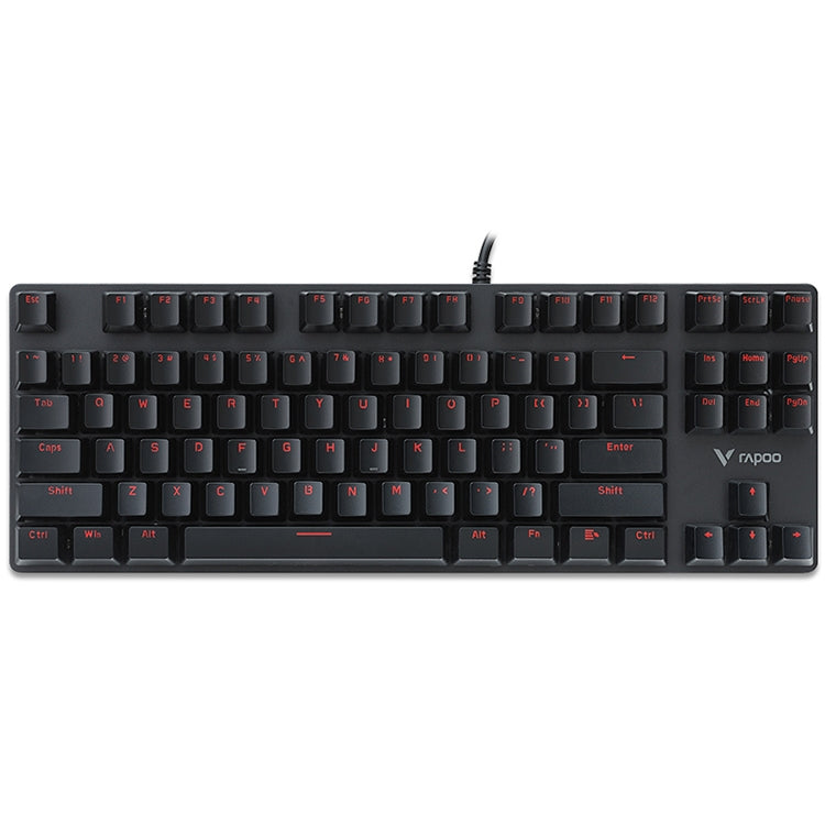 Rapoo V500 87-keys Alloy Edition Desktop Laptop Computer Game Esports Office Home Typing Metal Wired Mechanical Keyboard without Backlight,(Black Shaft) - Wired Keyboard by Rapoo | Online Shopping South Africa | PMC Jewellery | Buy Now Pay Later Mobicred