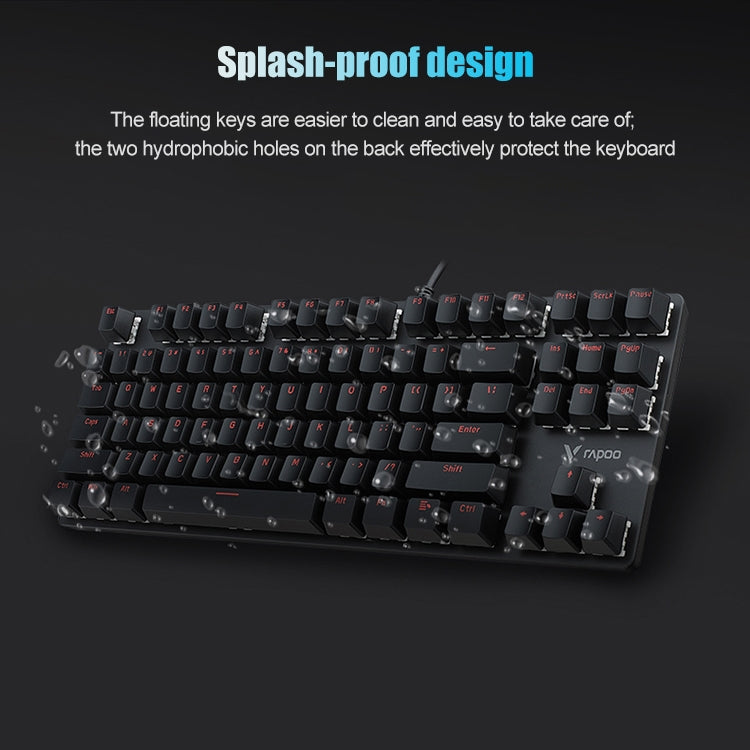 Rapoo V500 87-keys Alloy Edition Desktop Laptop Computer Game Esports Office Home Typing Metal Wired Mechanical Keyboard without Backlight,(Black Shaft) - Wired Keyboard by Rapoo | Online Shopping South Africa | PMC Jewellery | Buy Now Pay Later Mobicred