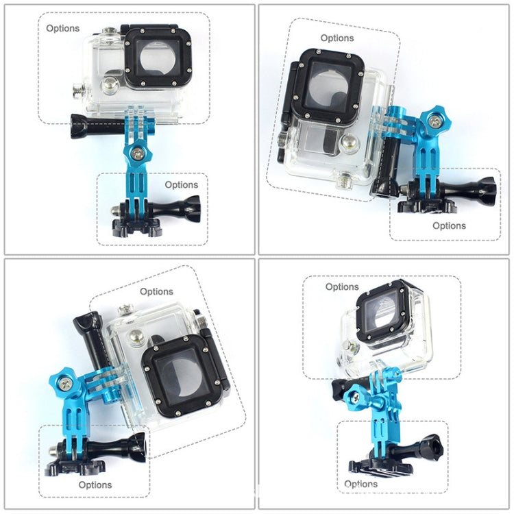 Action Camera Universal Aluminum Alloy Three-way Adjustment Arm 360 Degree Adapter(Blue) - Connection Mount by PMC Jewellery | Online Shopping South Africa | PMC Jewellery